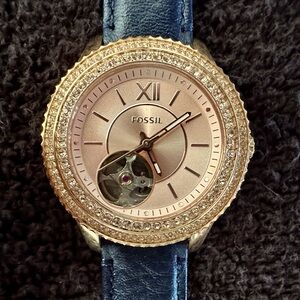 Women’s Fossil Rose Gold Watch with Crystals